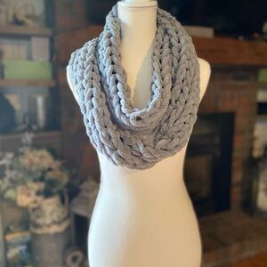 Hand Knitting Gray Scarf